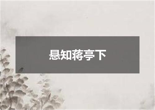 悬知蒋亭下