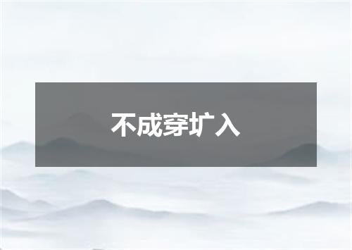不成穿圹入