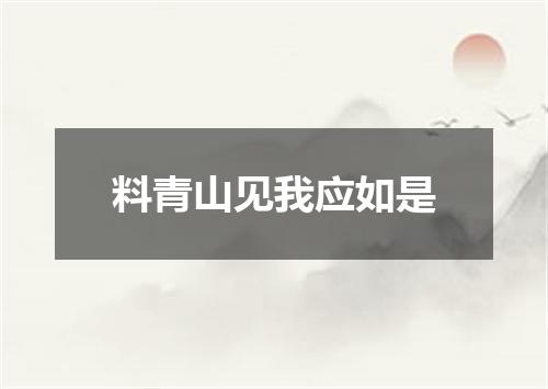 料青山见我应如是