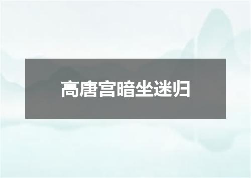 高唐宫暗坐迷归