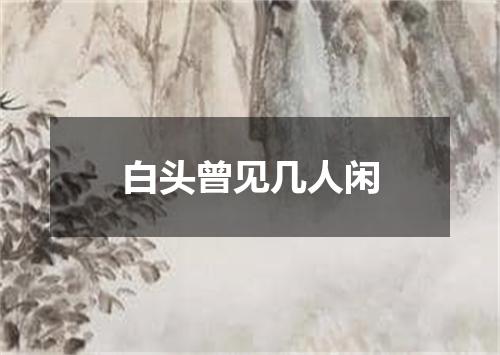白头曾见几人闲