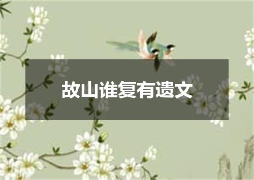 故山谁复有遗文