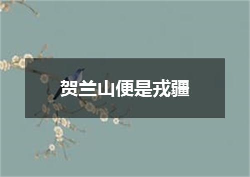贺兰山便是戎疆