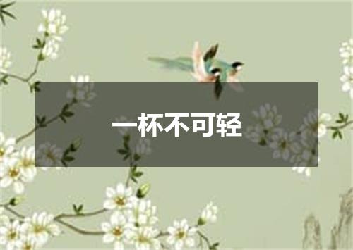 一杯不可轻