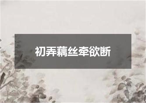 初弄藕丝牵欲断