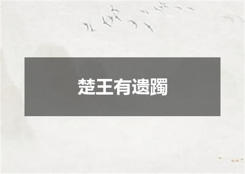 楚王有遗躅