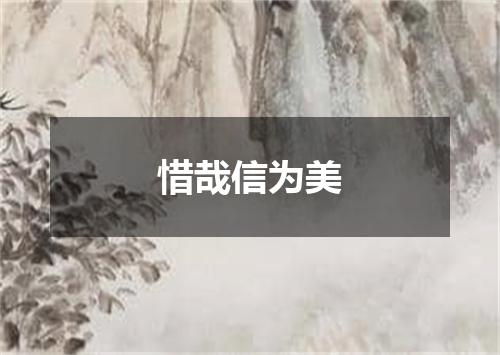 惜哉信为美