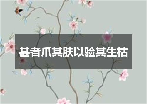 甚者爪其肤以验其生枯