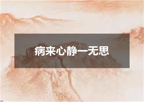 病来心静一无思