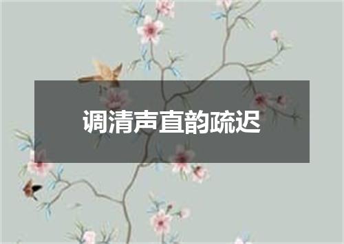 调清声直韵疏迟