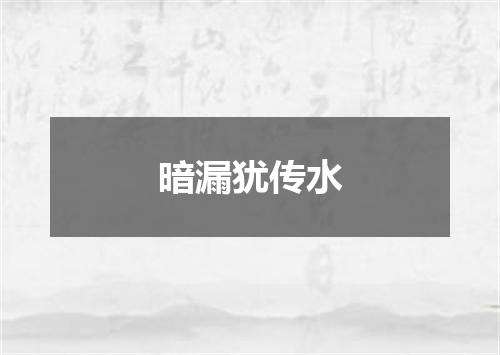 暗漏犹传水