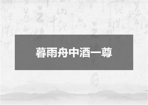 暮雨舟中酒一尊