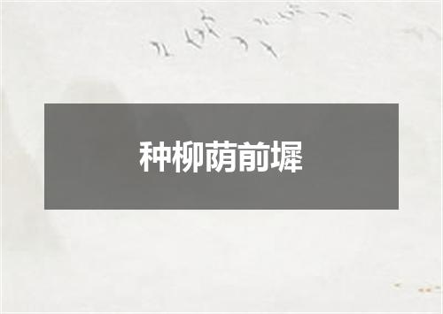 种柳荫前墀