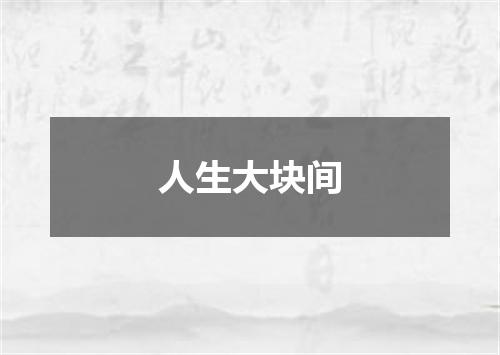 人生大块间