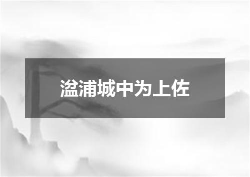湓浦城中为上佐