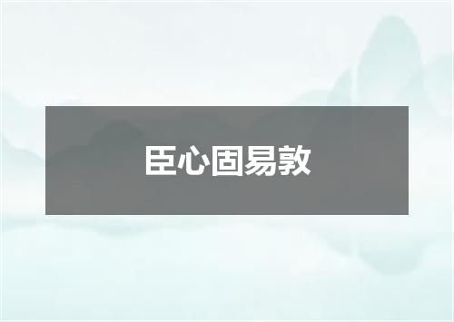 臣心固易敦