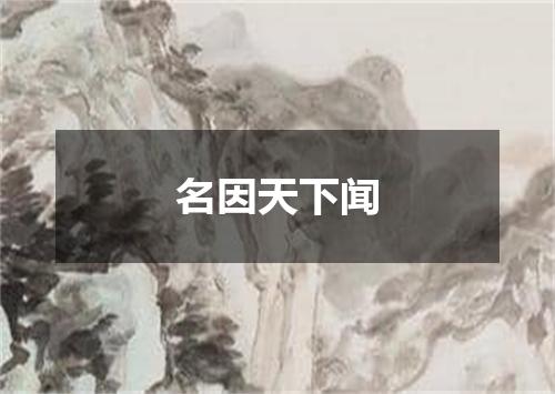 名因天下闻