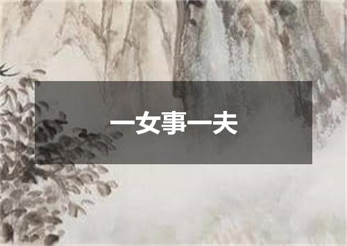 一女事一夫