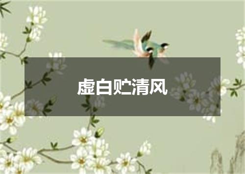 虚白贮清风
