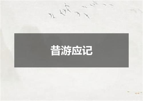 昔游应记