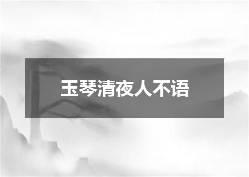 玉琴清夜人不语