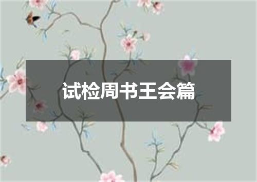 试检周书王会篇