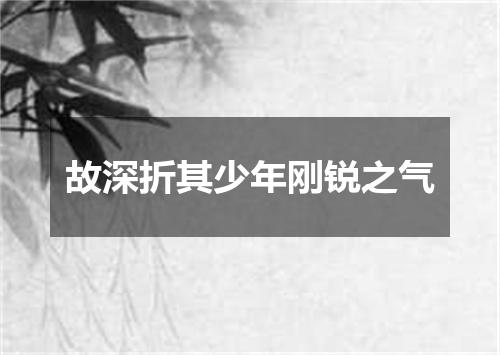 故深折其少年刚锐之气