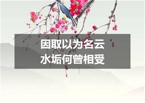 因取以为名云水垢何曾相受