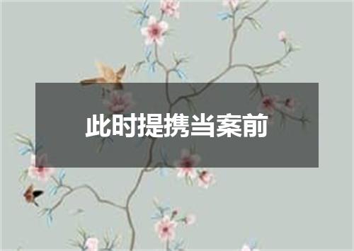 此时提携当案前
