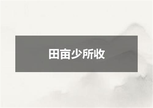 田亩少所收