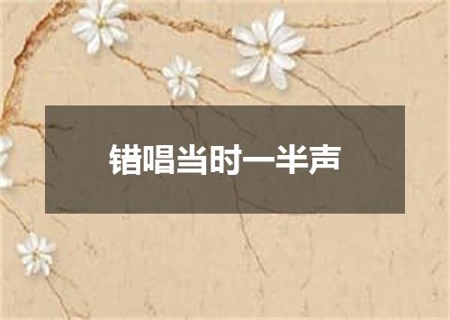 错唱当时一半声