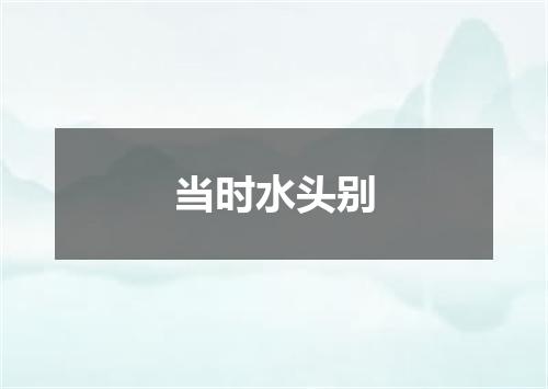 当时水头别