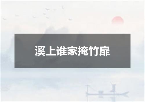 溪上谁家掩竹扉