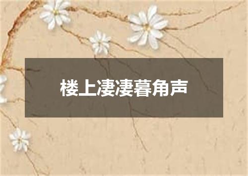 楼上凄凄暮角声