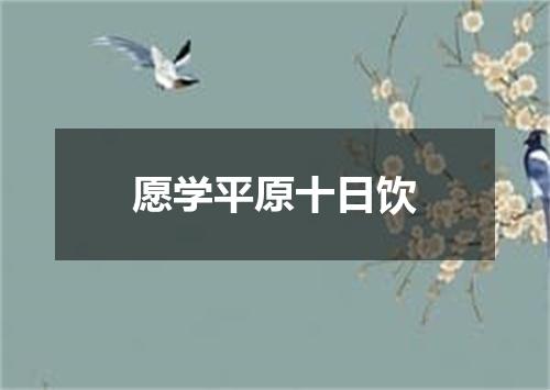 愿学平原十日饮