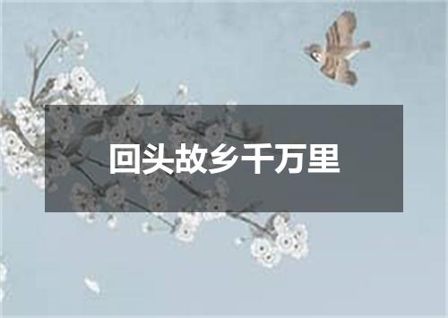 回头故乡千万里