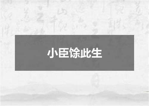 小臣馀此生
