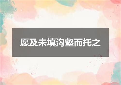 愿及未填沟壑而托之