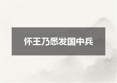 怀王乃悉发国中兵
