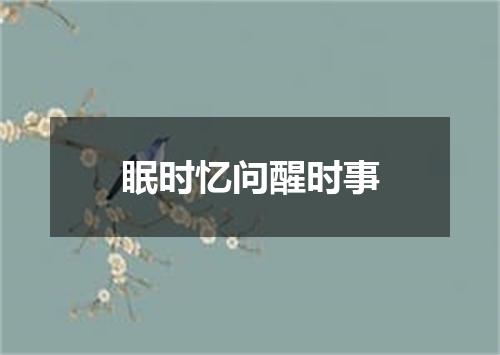 眠时忆问醒时事