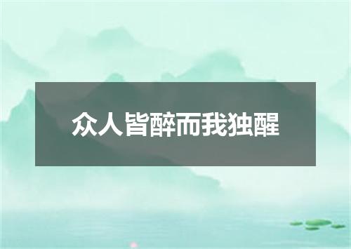 众人皆醉而我独醒