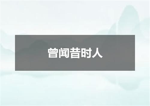 曾闻昔时人