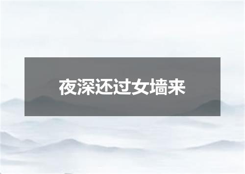 夜深还过女墙来