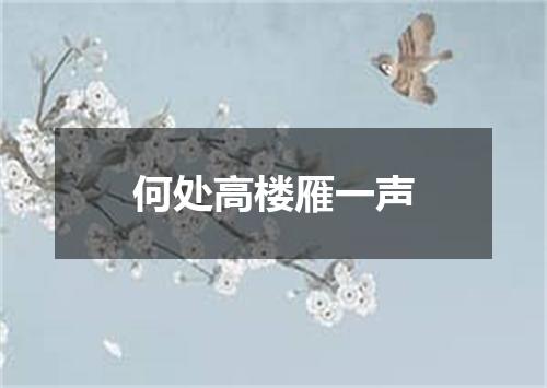 何处高楼雁一声