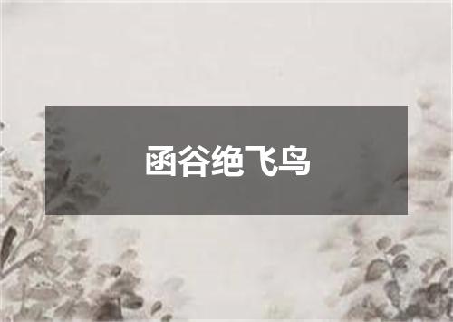 函谷绝飞鸟