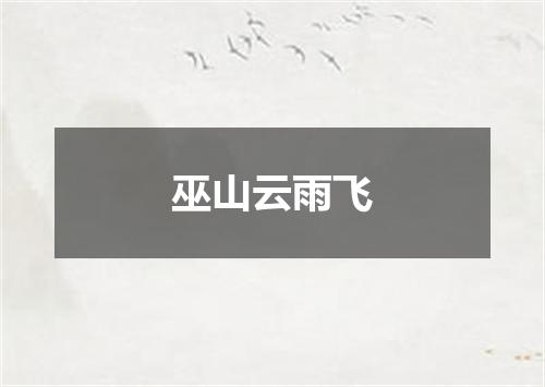 巫山云雨飞