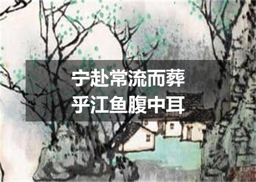 宁赴常流而葬乎江鱼腹中耳