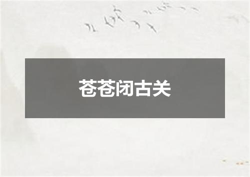 苍苍闭古关