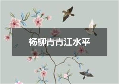 杨柳青青江水平