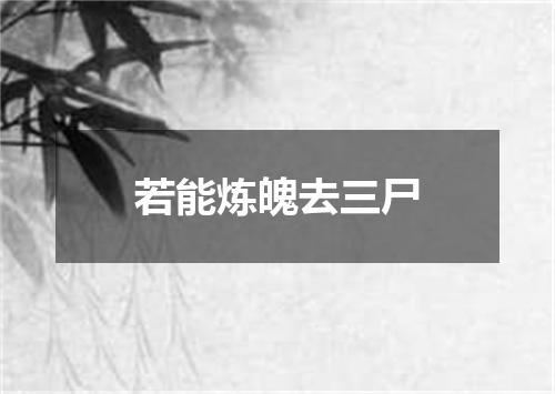 若能炼魄去三尸